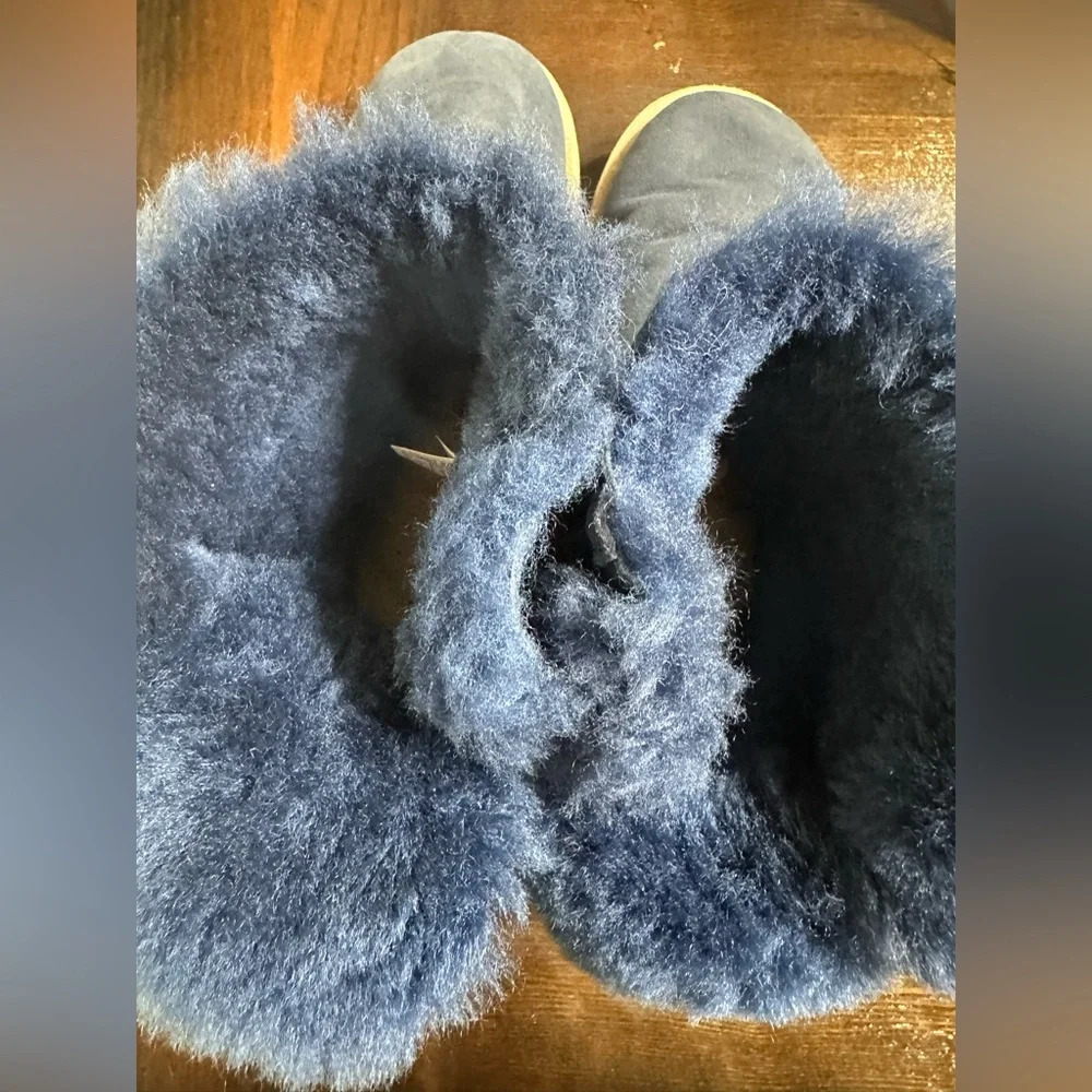 UGG Navy Suede Shearling Boots